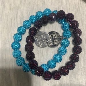 Blue & Purple Rustic Cuff bracelets.